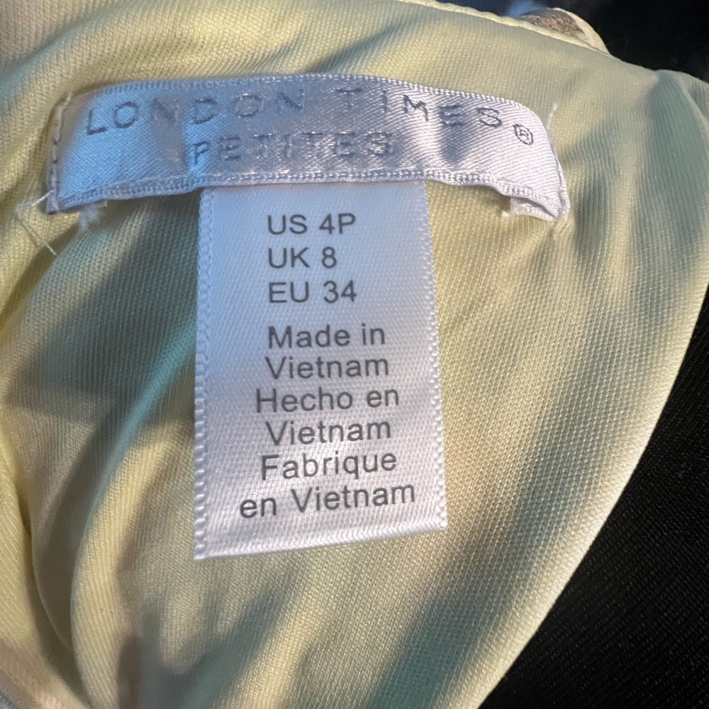 London Times Women's Sleeveless Midi Dress - 4P (Lt. Yellow/Mimosa) - Picture 5 of 6